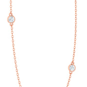 CZ sprinkle Necklace-Rose Gold Plated