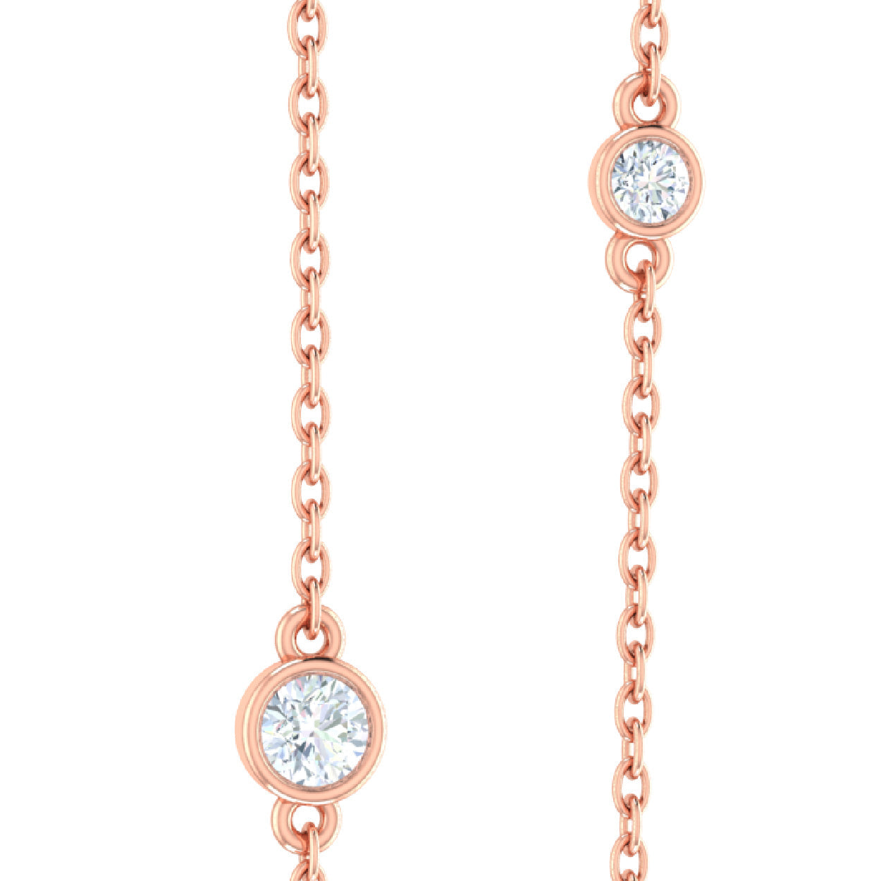 CZ sprinkle Necklace-Rose Gold Plated