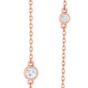 CZ sprinkle Necklace-Rose Gold Plated