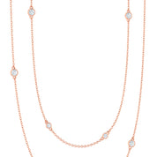 CZ sprinkle Necklace-Rose Gold Plated